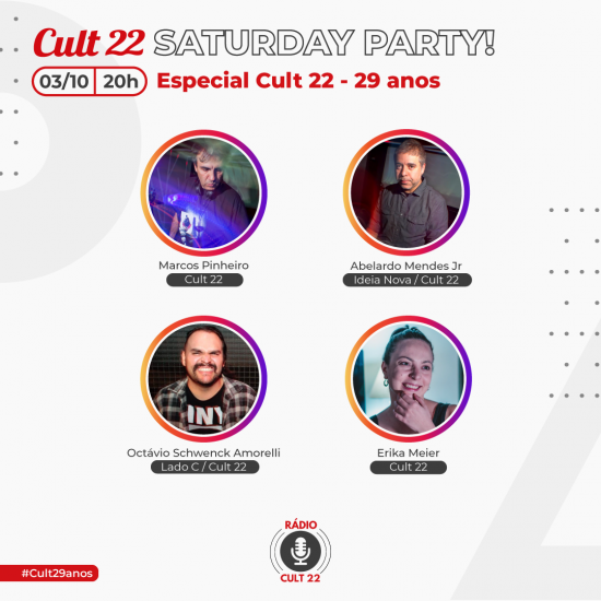 Cult 22 Saturday Party - Cult 22, 29 Anos - 3.10.2020 (flyer 2)